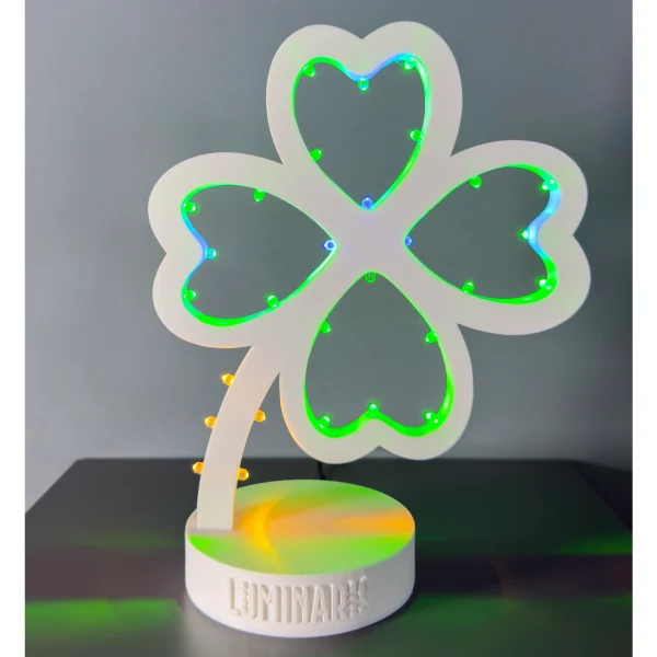 Lampada Quadrifoglio – Design portafortuna in luce 3D